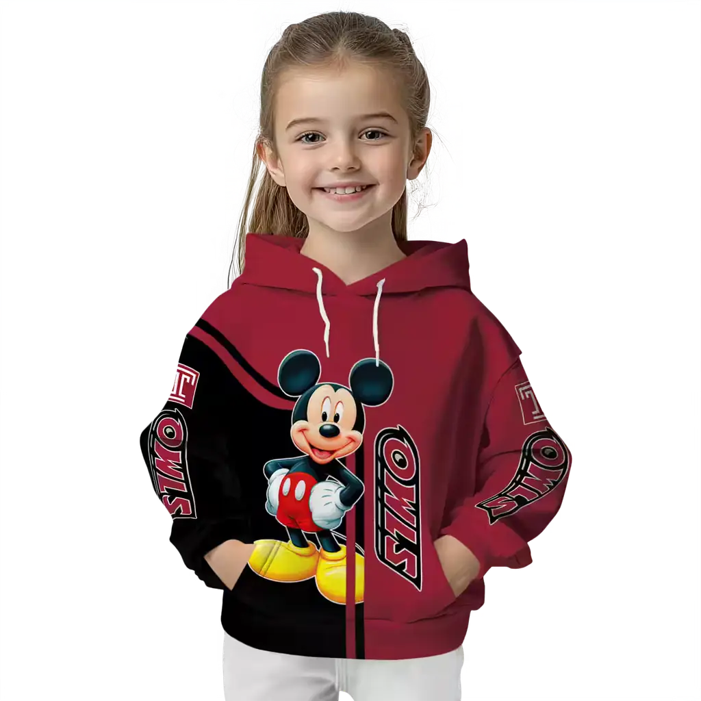 temple owls mickey mouse red black hoodie top rated temple owls mickey mouse red black hoodie top rated