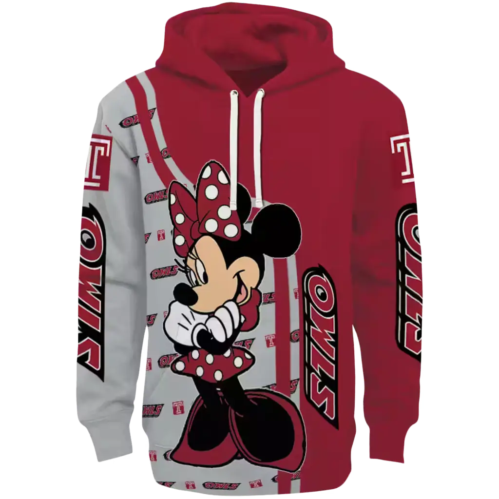 temple owls minnie mouse red hoodie best selling temple owls minnie mouse red hoodie best selling