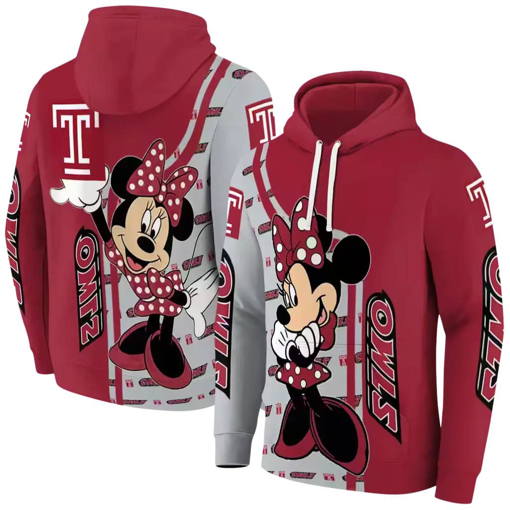 temple owls minnie mouse red hoodie fashion forward temple owls minnie mouse red hoodie fashion forward
