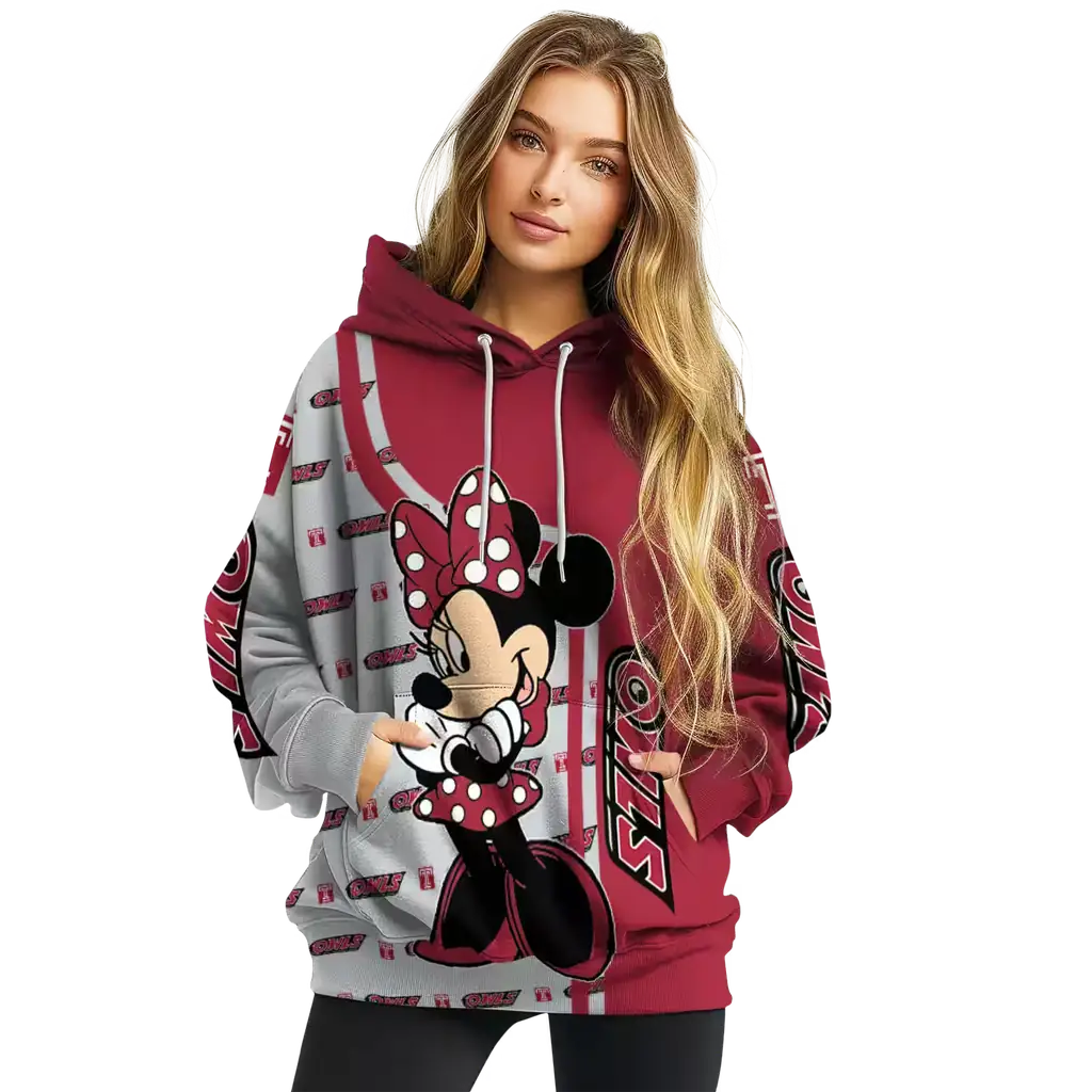temple owls minnie mouse red hoodie high quality temple owls minnie mouse red hoodie high quality