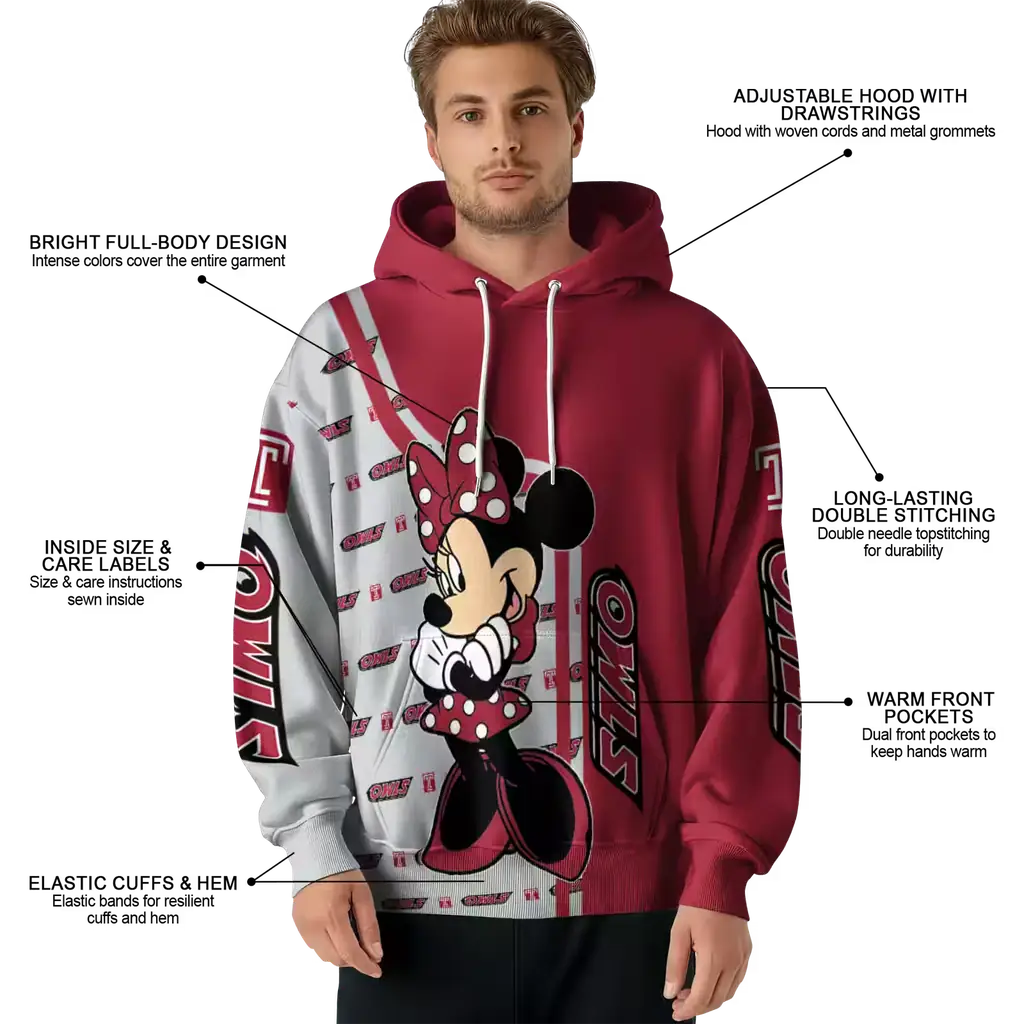temple owls minnie mouse red hoodie latest model temple owls minnie mouse red hoodie latest model