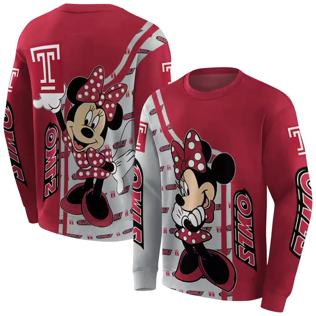 temple owls minnie mouse red hoodie premium grade temple owls minnie mouse red hoodie premium grade