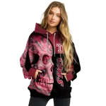 temple owls skull motif red black hoodie best selling