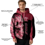 temple owls skull motif red black hoodie best selling