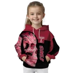 temple owls skull motif red black hoodie best selling