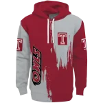 temple owls splatter effect red hoodie best selling