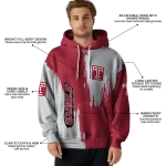 temple owls splatter effect red hoodie best selling