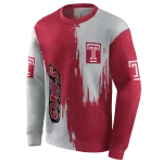 temple owls splatter effect red hoodie best selling
