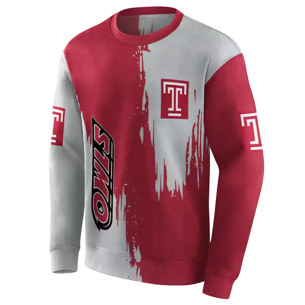 temple owls splatter effect red hoodie new arrival temple owls splatter effect red hoodie new arrival