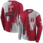 temple owls splatter effect red hoodie best selling