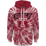 temple owls tie dye pattern red hoodie best selling