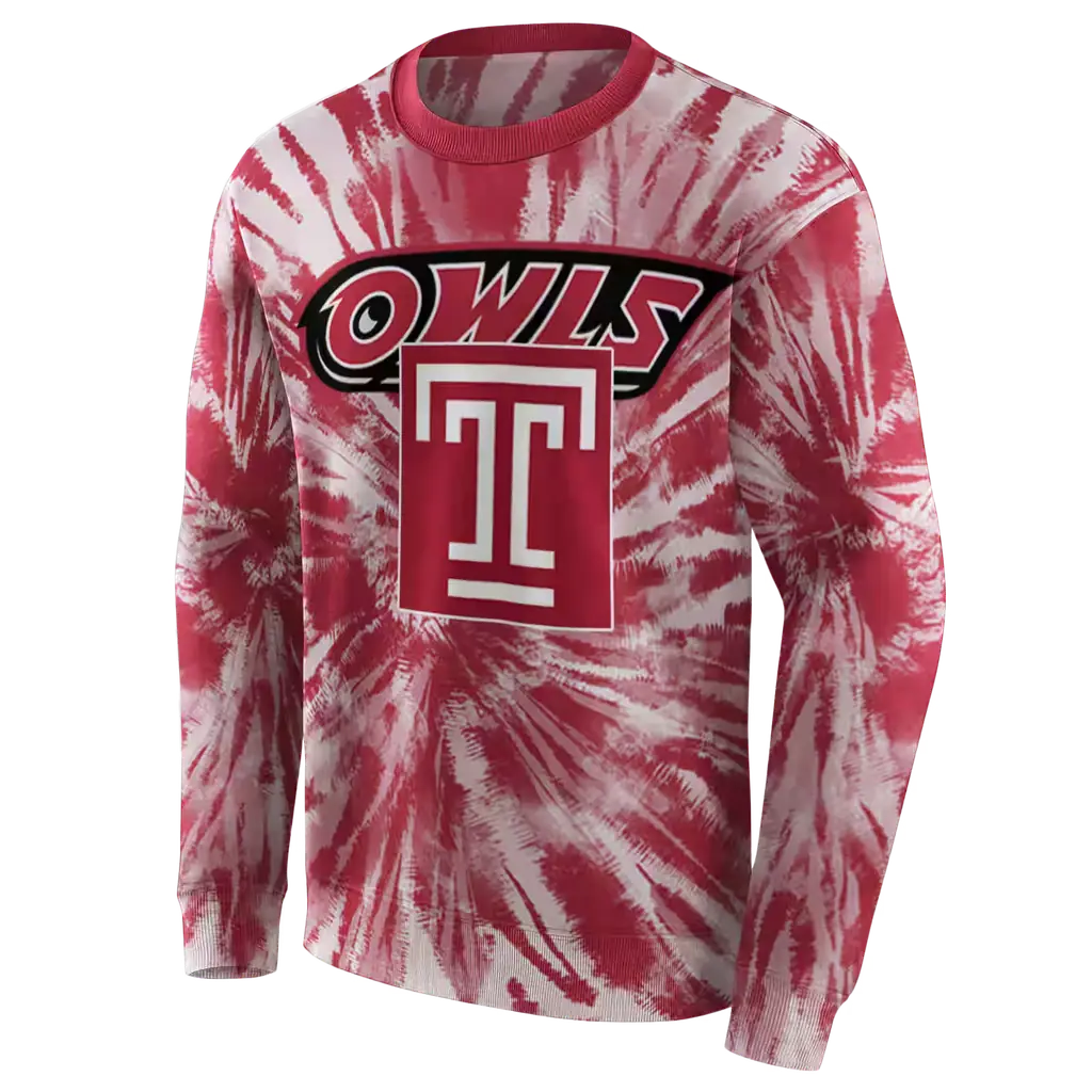 temple owls tie dye pattern red hoodie new arrival temple owls tie dye pattern red hoodie new arrival