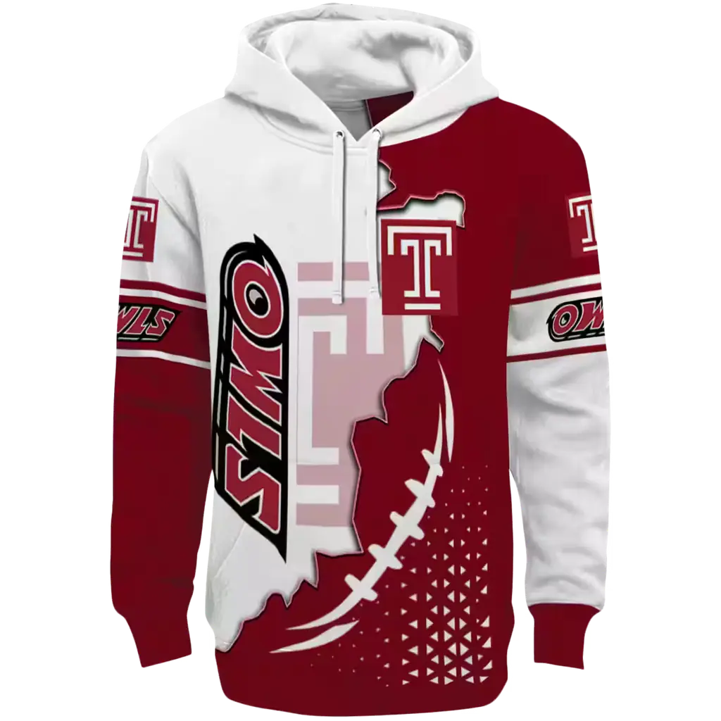 temple owls triangular pattern red white hoodie best selling temple owls triangular pattern red white hoodie best selling