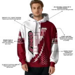 temple owls triangular pattern red white hoodie best selling