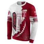 temple owls triangular pattern red white hoodie best selling