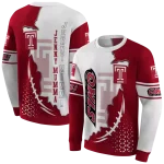 temple owls triangular pattern red white hoodie best selling