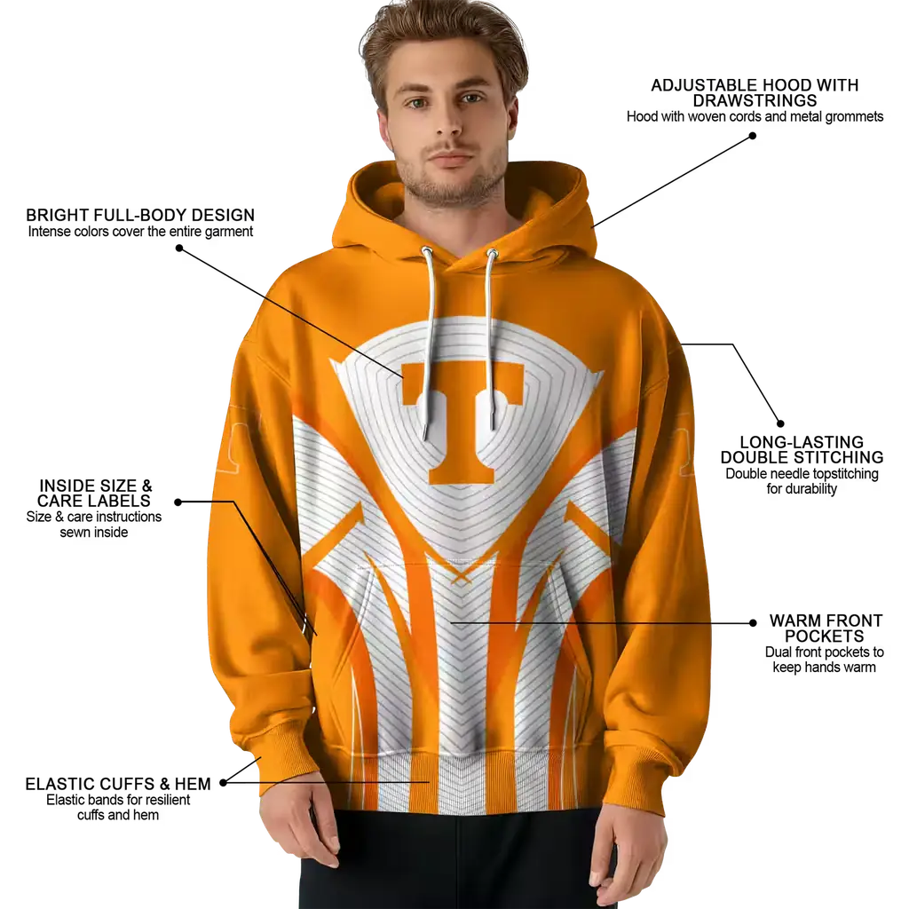 tennessee volunteers concentric lines orange black hoodie latest model tennessee volunteers concentric lines orange black hoodie latest model