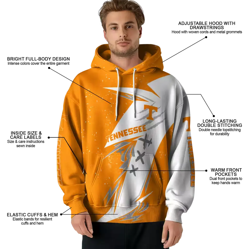 tennessee volunteers dynamic slash orange white hoodie latest model tennessee volunteers dynamic slash orange white hoodie latest model