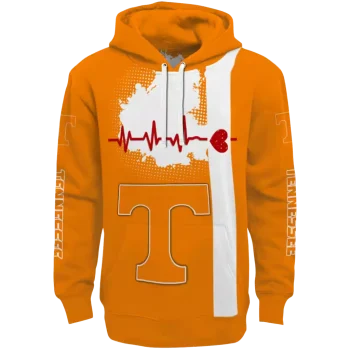 tennessee volunteers football heartbeat orange hoodie best selling