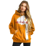 tennessee volunteers football heartbeat orange hoodie best selling