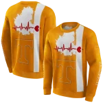 tennessee volunteers football heartbeat orange hoodie best selling