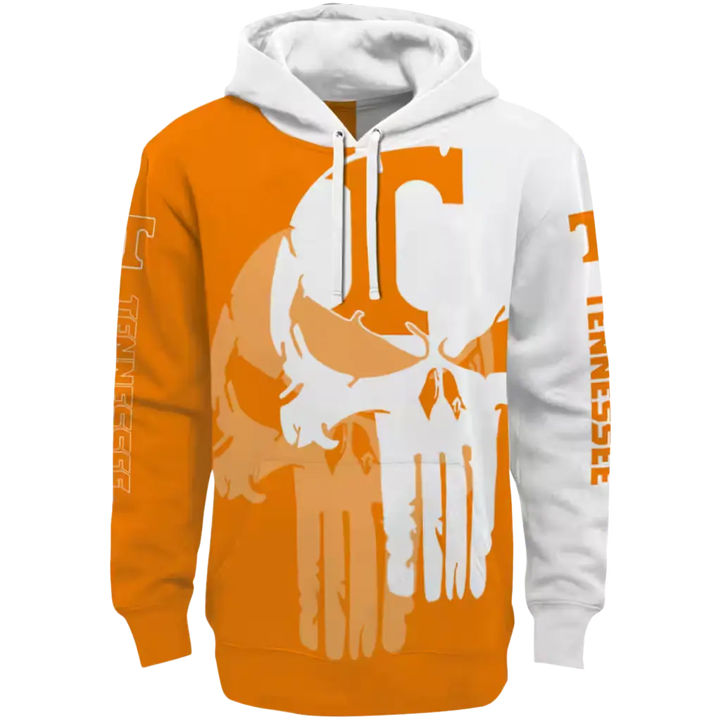 tennessee volunteers graphic punisher orange white hoodie best selling tennessee volunteers graphic punisher orange white hoodie best selling