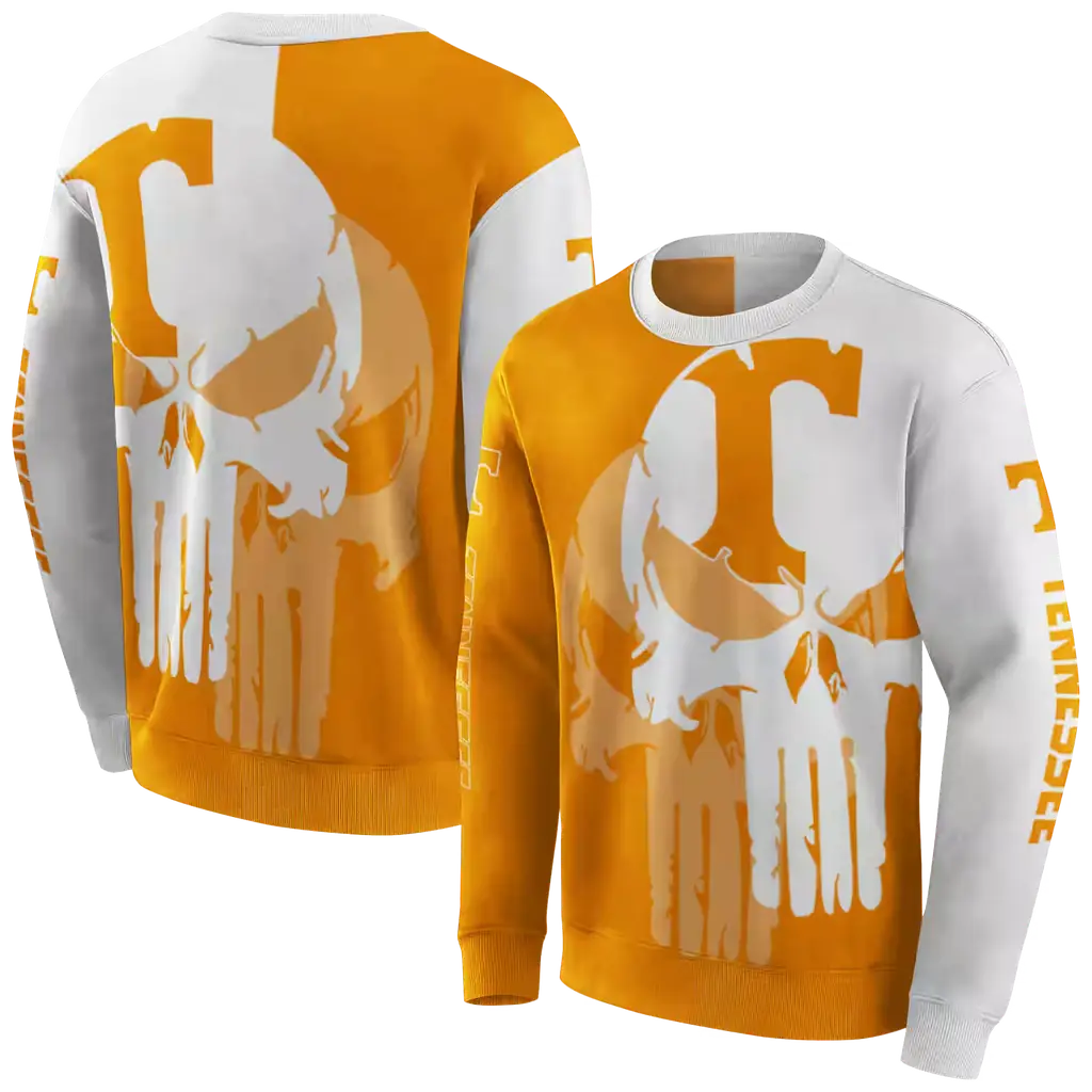 tennessee volunteers graphic punisher orange white hoodie premium grade tennessee volunteers graphic punisher orange white hoodie premium grade