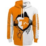 tennessee volunteers heartbeat graphic orange hoodie best selling