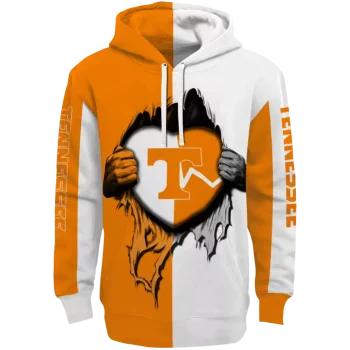 tennessee volunteers heartbeat graphic orange hoodie best selling