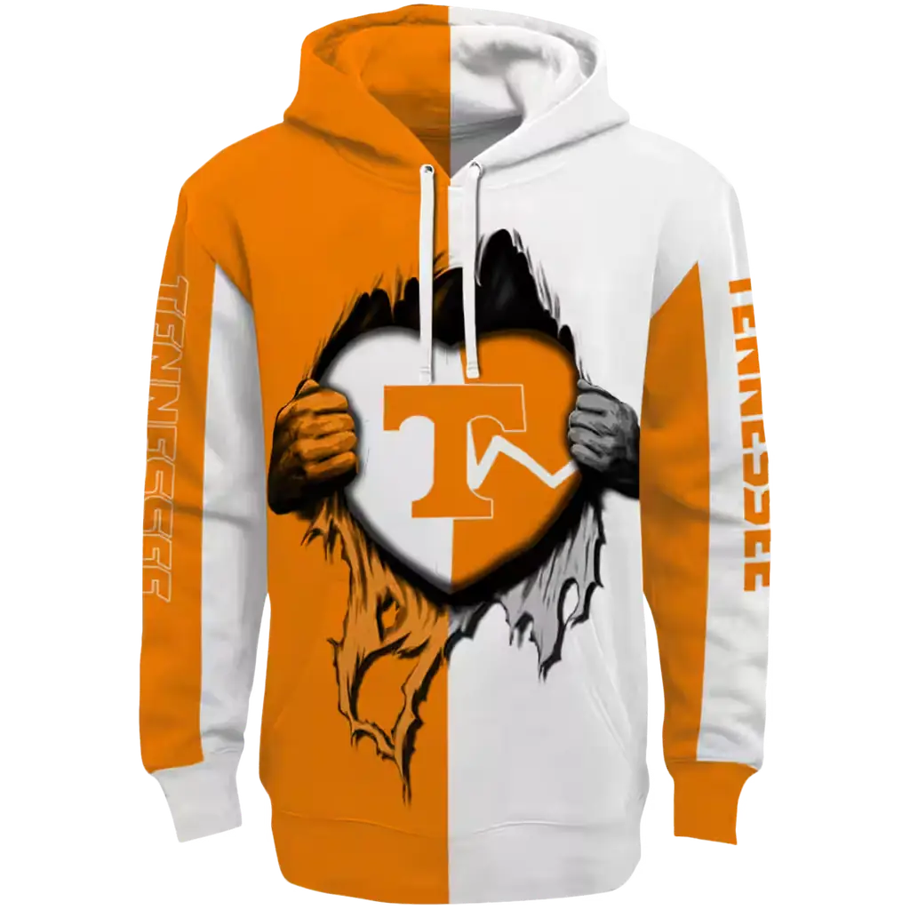 tennessee volunteers heartbeat graphic orange hoodie best selling tennessee volunteers heartbeat graphic orange hoodie best selling