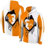 tennessee volunteers heartbeat graphic orange hoodie best selling