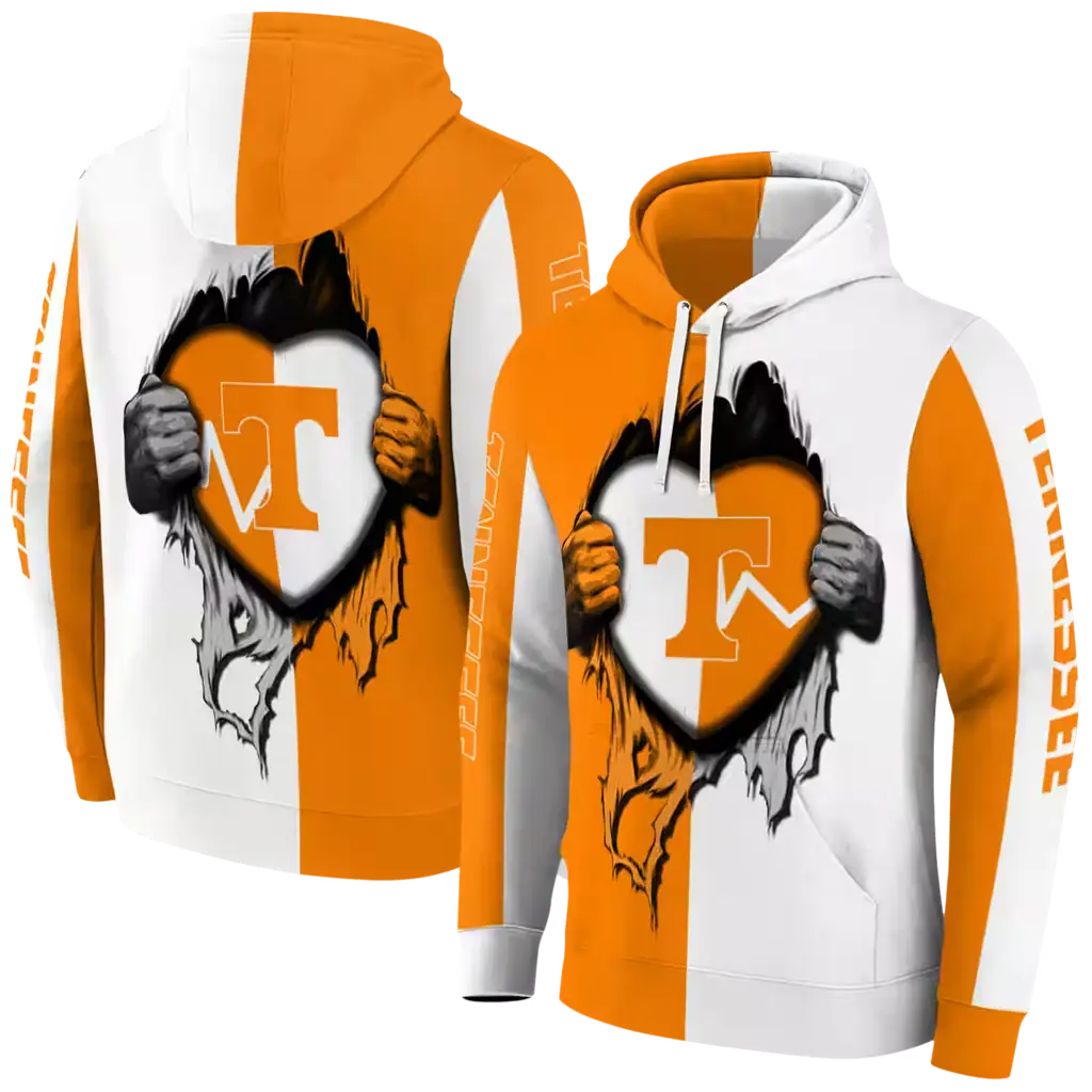 tennessee volunteers heartbeat graphic orange hoodie fashion forward tennessee volunteers heartbeat graphic orange hoodie fashion forward