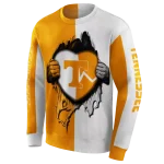 tennessee volunteers heartbeat graphic orange hoodie best selling