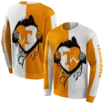 tennessee volunteers heartbeat graphic orange hoodie best selling
