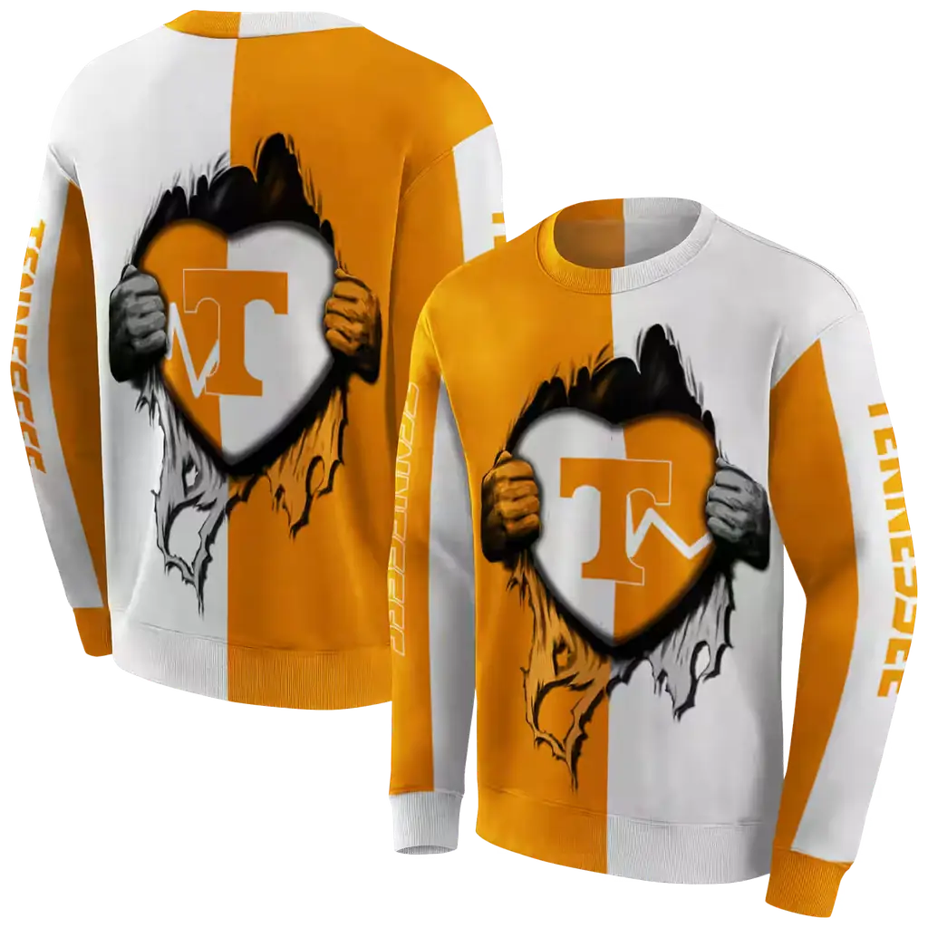 tennessee volunteers heartbeat graphic orange hoodie premium grade tennessee volunteers heartbeat graphic orange hoodie premium grade