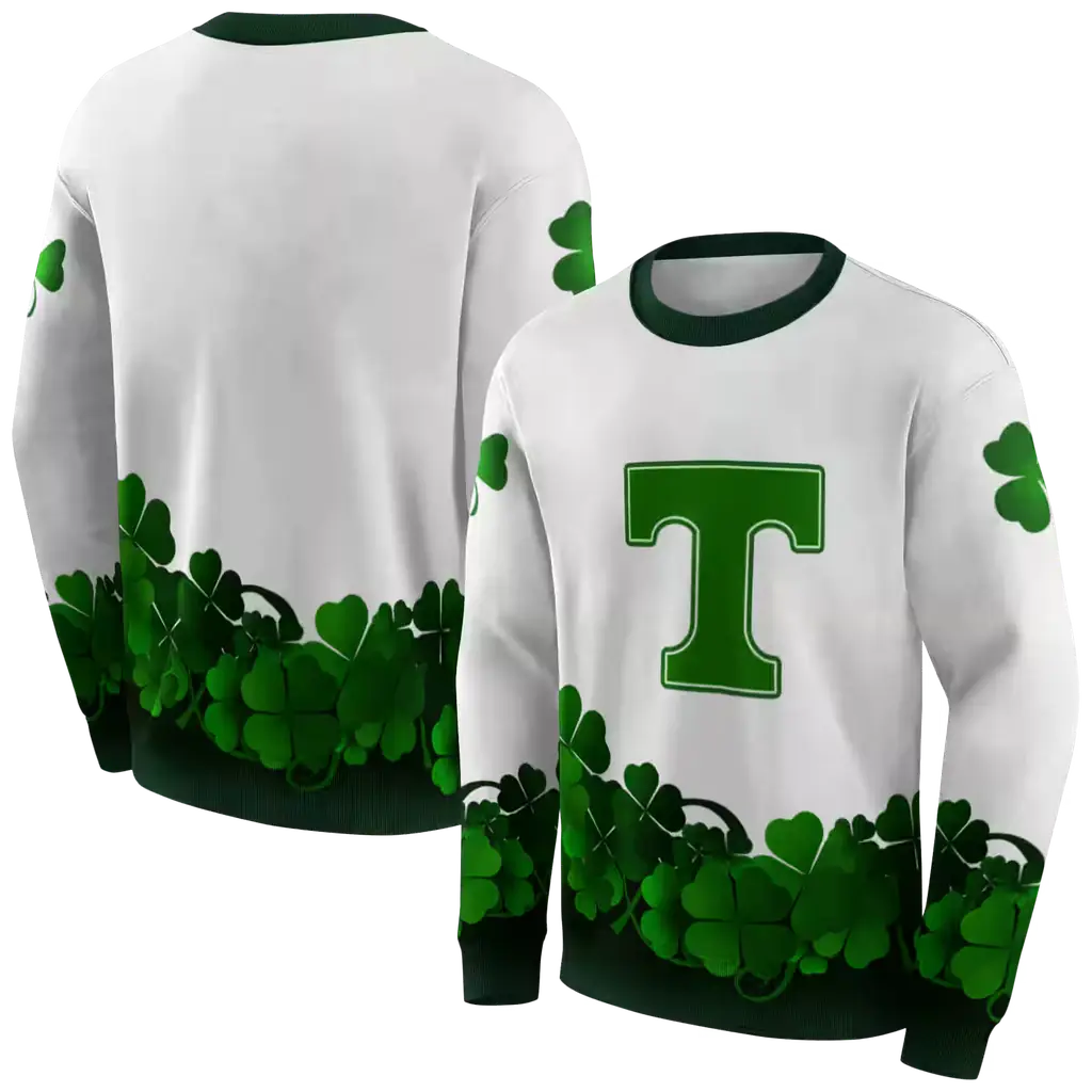 tennessee volunteers lucky motif white green hoodie premium grade tennessee volunteers lucky motif white green hoodie premium grade