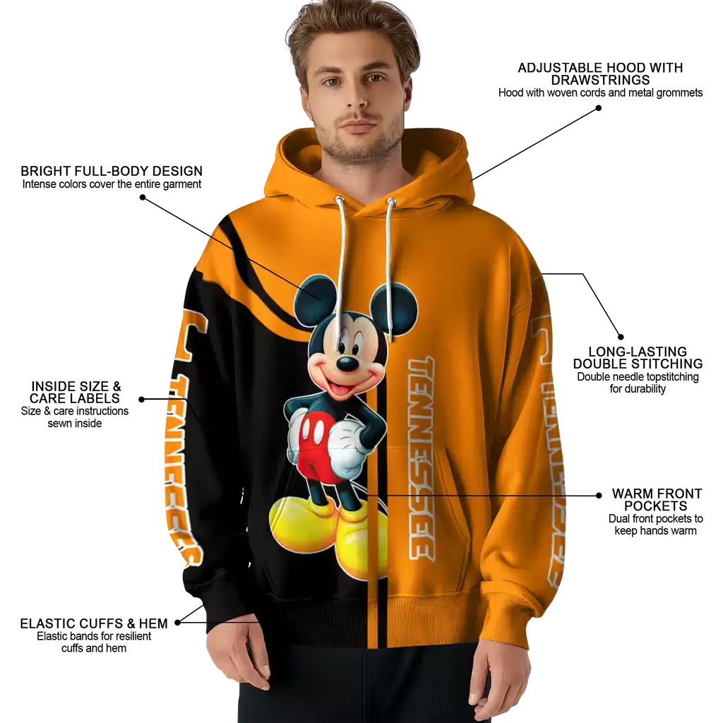 tennessee volunteers mickey mouse orange black hoodie latest model tennessee volunteers mickey mouse orange black hoodie latest model