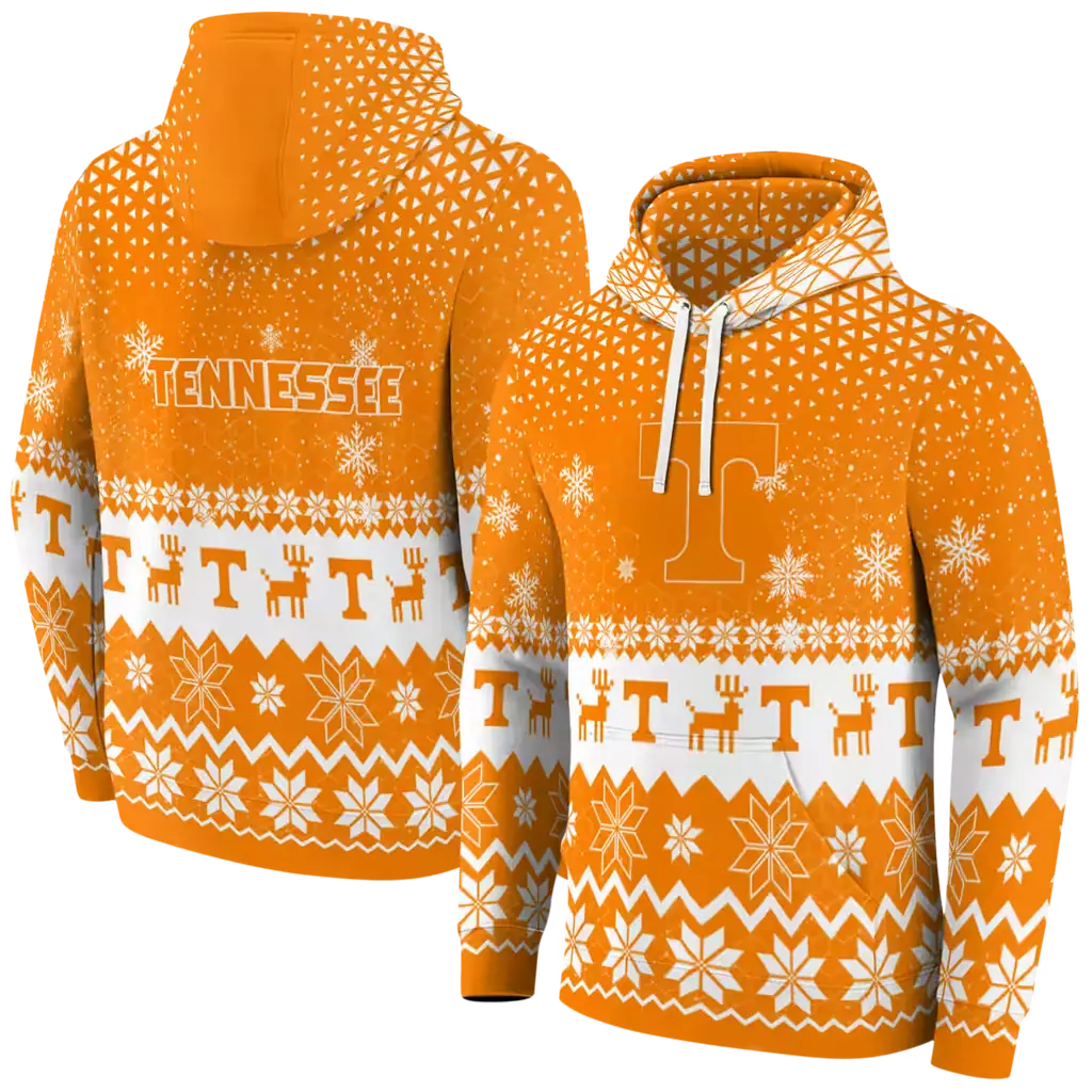 tennessee volunteers reindeer motif orange hoodie fashion forward tennessee volunteers reindeer motif orange hoodie fashion forward