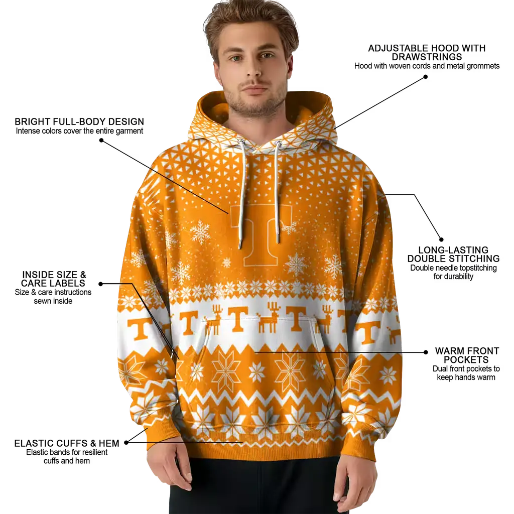 tennessee volunteers reindeer motif orange hoodie latest model tennessee volunteers reindeer motif orange hoodie latest model