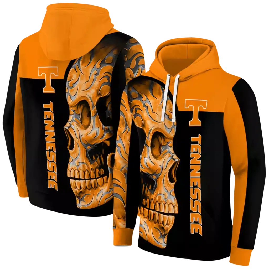 tennessee volunteers skull motif orange black hoodie fashion forward tennessee volunteers skull motif orange black hoodie fashion forward