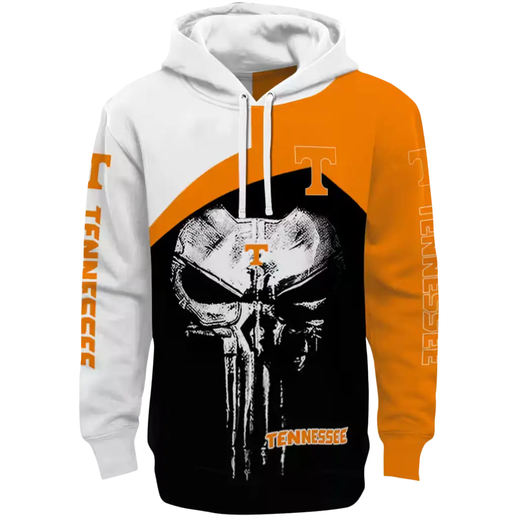 tennessee volunteers skull punisher white black hoodie best selling tennessee volunteers skull punisher white black hoodie best selling