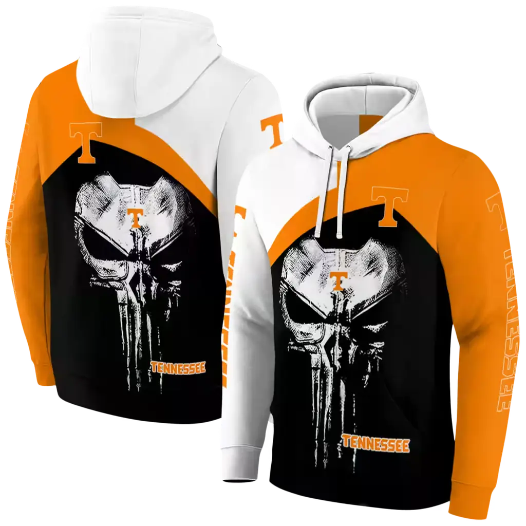 tennessee volunteers skull punisher white black hoodie fashion forward tennessee volunteers skull punisher white black hoodie fashion forward