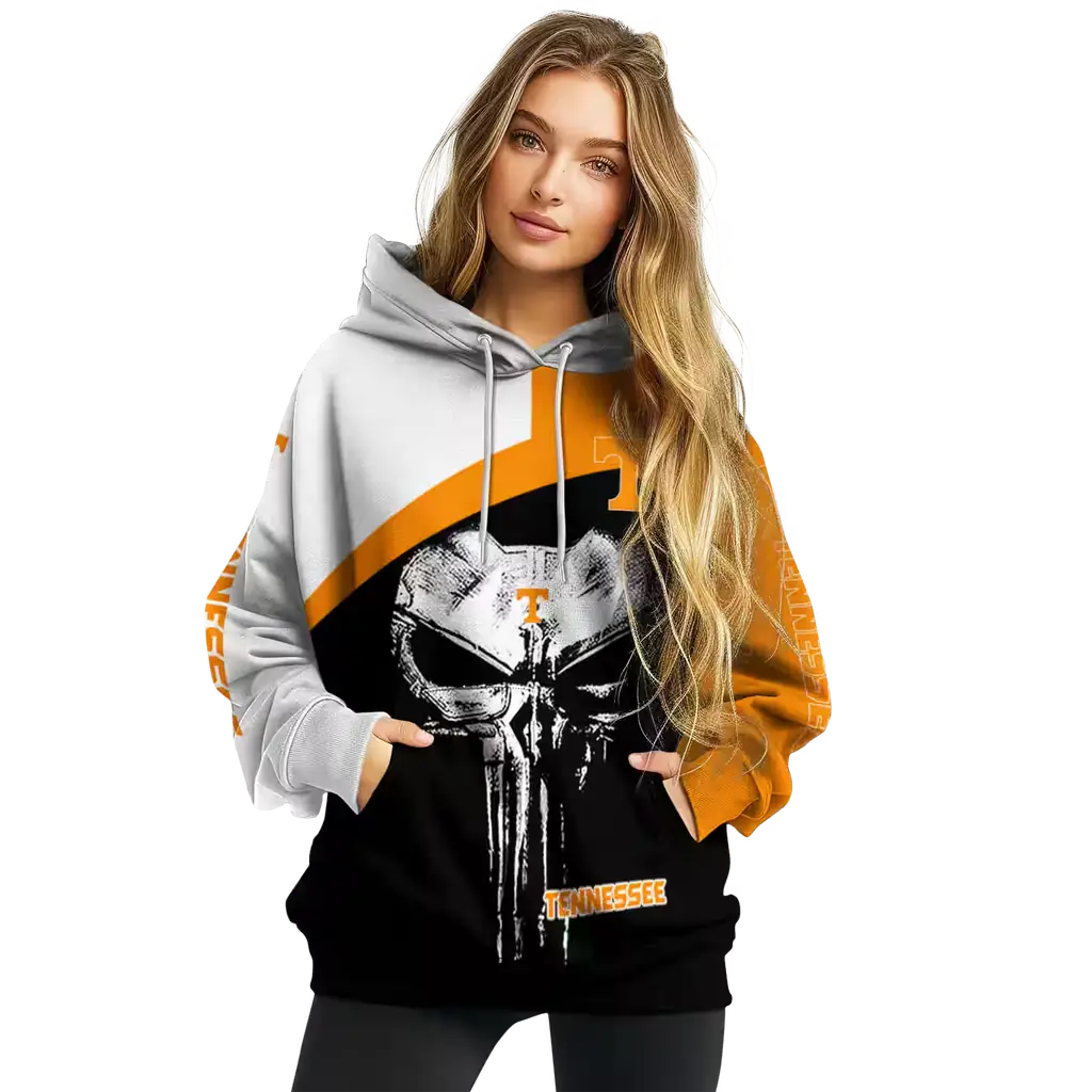 tennessee volunteers skull punisher white black hoodie high quality tennessee volunteers skull punisher white black hoodie high quality