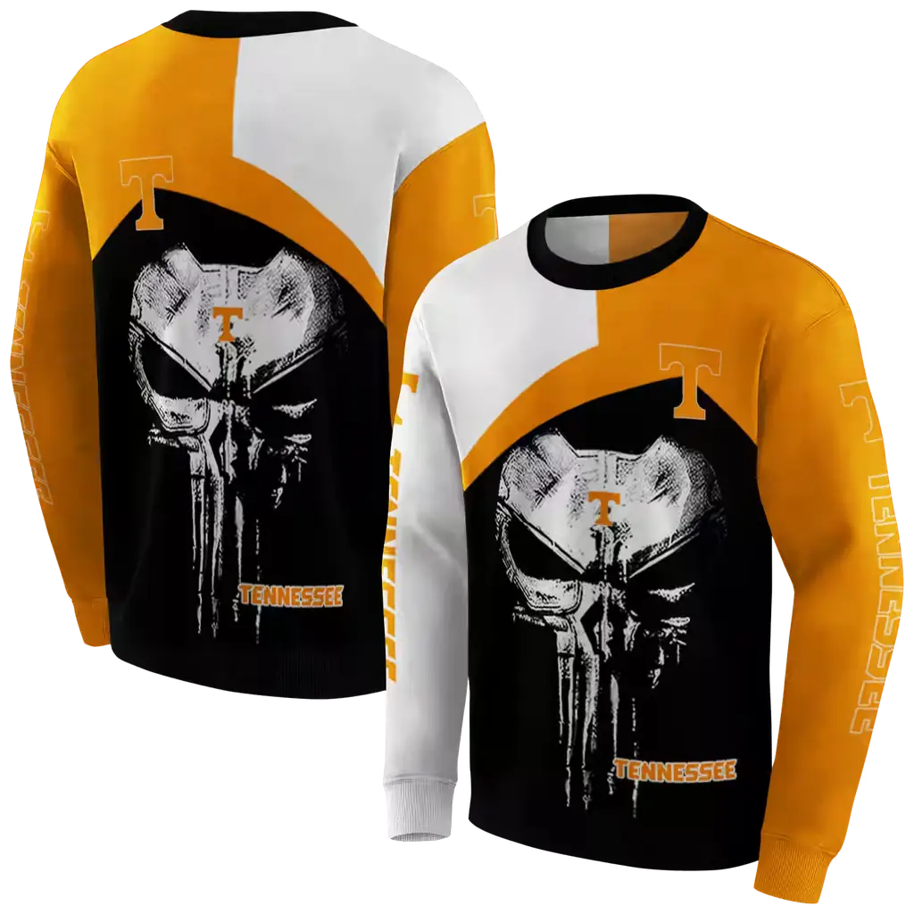 tennessee volunteers skull punisher white black hoodie premium grade tennessee volunteers skull punisher white black hoodie premium grade