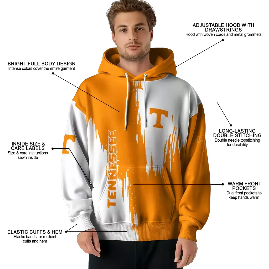 tennessee volunteers splatter effect orange hoodie latest model tennessee volunteers splatter effect orange hoodie latest model