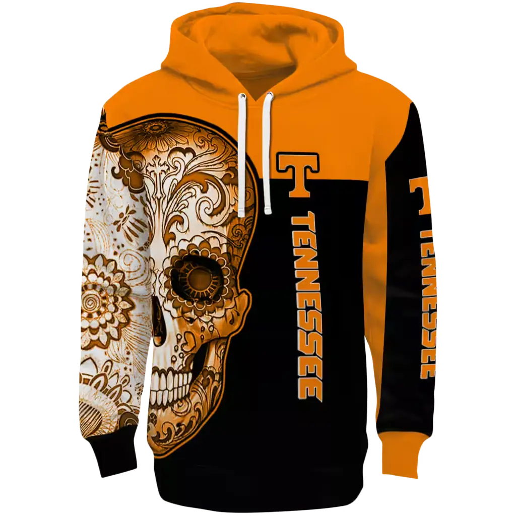tennessee volunteers sugar skull orange black hoodie best selling tennessee volunteers sugar skull orange black hoodie best selling