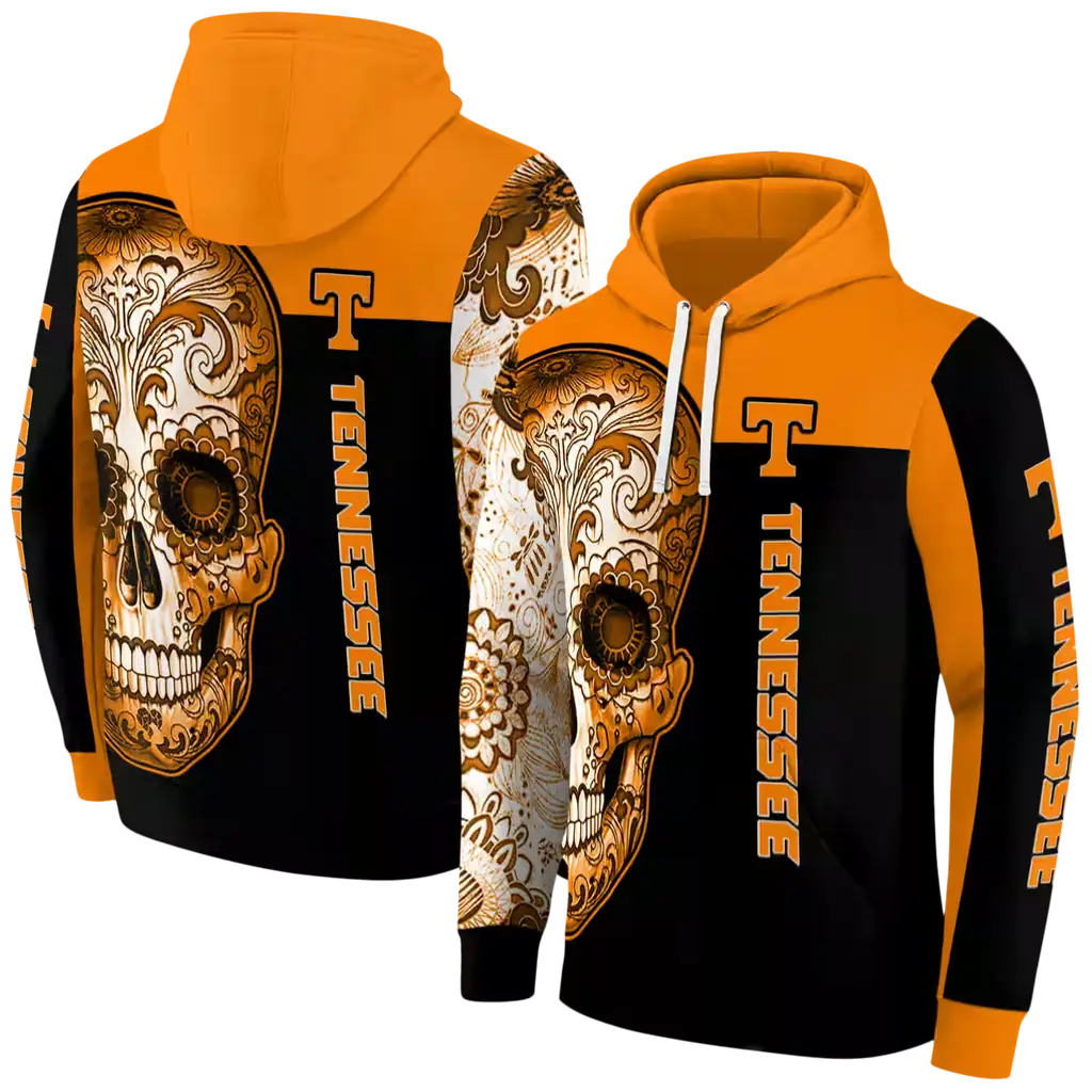 tennessee volunteers sugar skull orange black hoodie fashion forward tennessee volunteers sugar skull orange black hoodie fashion forward