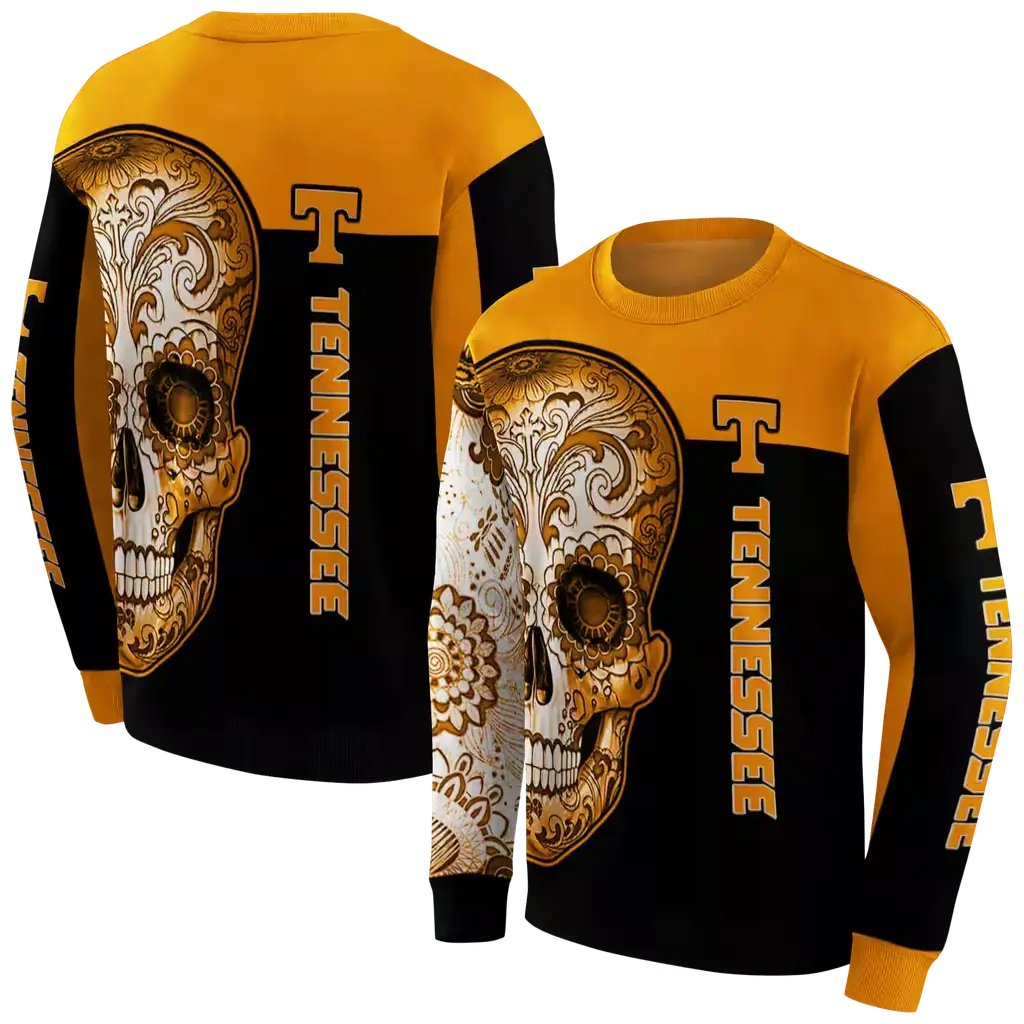 tennessee volunteers sugar skull orange black hoodie premium grade tennessee volunteers sugar skull orange black hoodie premium grade