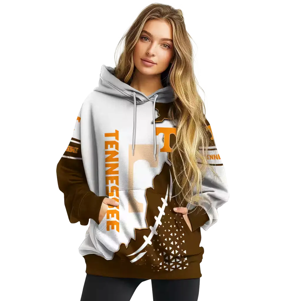 tennessee volunteers triangular pattern orange white hoodie high quality tennessee volunteers triangular pattern orange white hoodie high quality