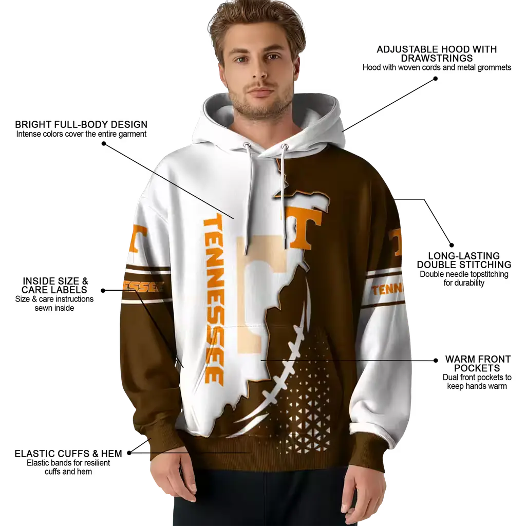 tennessee volunteers triangular pattern orange white hoodie latest model tennessee volunteers triangular pattern orange white hoodie latest model